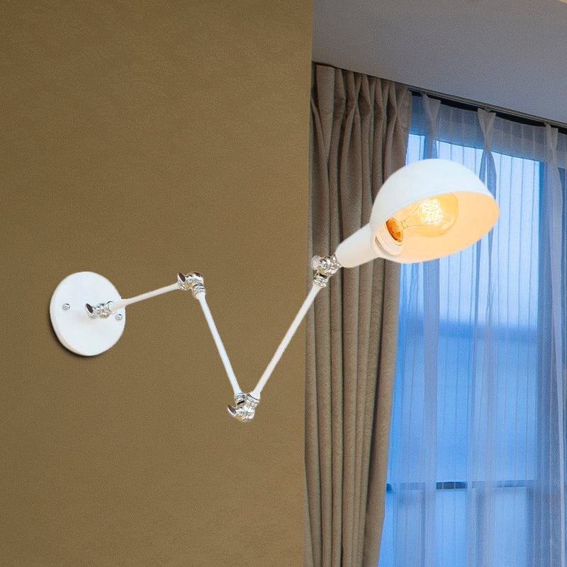 Vivolux | 1 Bulb Wandleuchte Retro-Stil Schwenkarm Metall Mini Wandlampe in Weiß für das Arbeitszimmer
