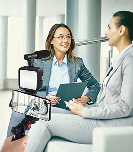 Vivolux | Professionelles Videomikrofon-Set mit Stativ und LED-Videoleuchte