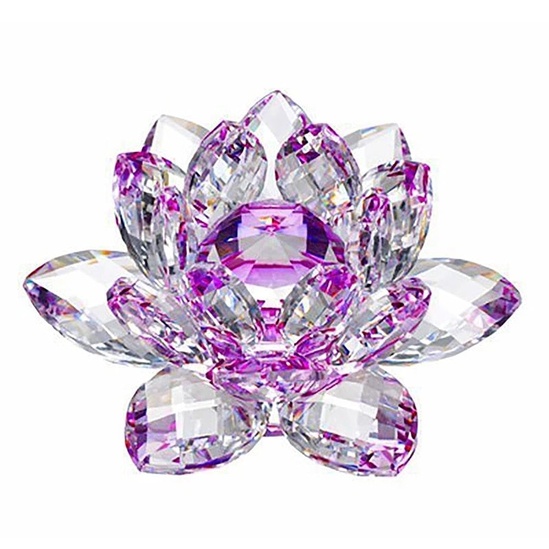 Vivolux | 80Mm Quarz Kristalle Lotusblume Handwerk Glas Fengshui Ornamente Heilende Kristalle Zuhause Party Wicca Dekor Yoga Geschenke Souvenir