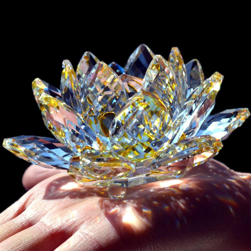 Vivolux | 80Mm Quarz Kristalle Lotusblume Handwerk Glas Fengshui Ornamente Heilende Kristalle Zuhause Party Wicca Dekor Yoga Geschenke Souvenir
