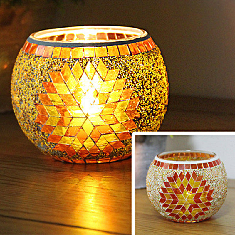 Vivolux | Europäischer Retro Glas Mosaik Teelichthalter