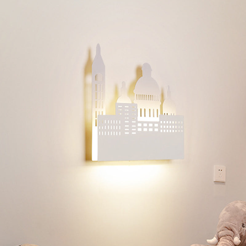 Vivolux | Kids 1 Head Wandlamp met Metalen Kap Witte Kasteel Wandlicht in Warm/Wit Licht