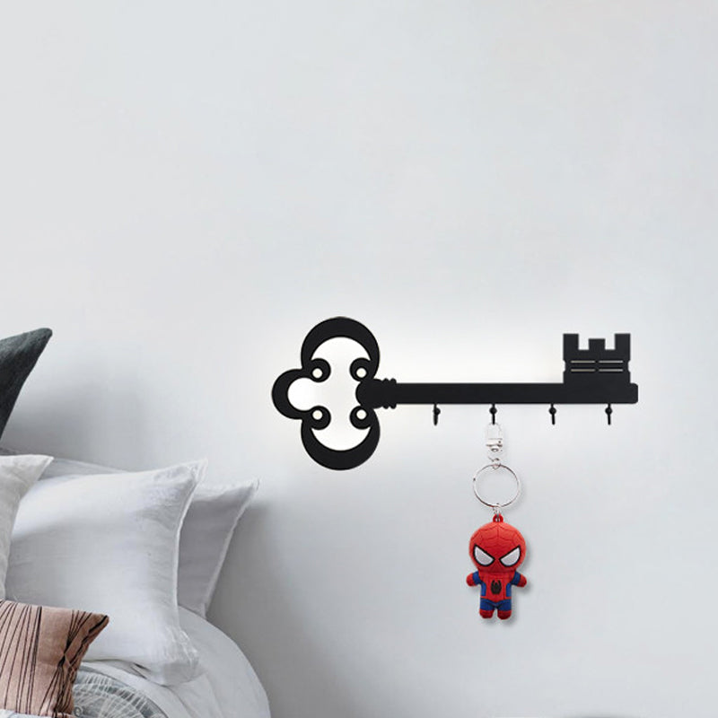 Vivolux | Schlüssel Schlafzimmer Wandleuchte Lampe Metall Led Cartoon Wandmontierte Beleuchtung in Schwarz/Weiß/Rosa mit Haken