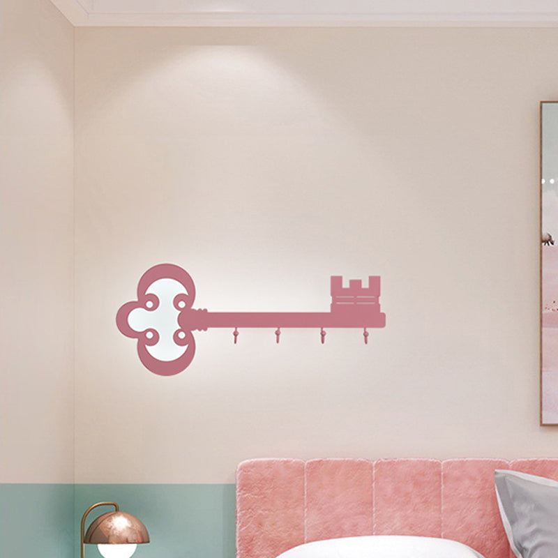 Vivolux | Schlüssel Schlafzimmer Wandleuchte Lampe Metall Led Cartoon Wandmontierte Beleuchtung in Schwarz/Weiß/Rosa mit Haken