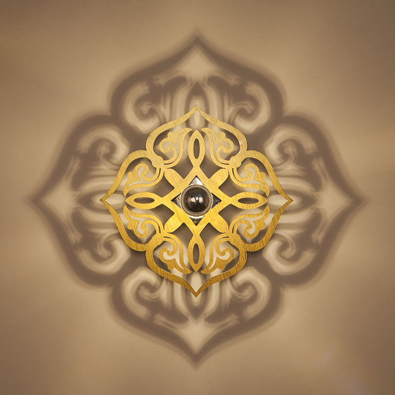 Vivolux | Papier Schnitt Blume Holz Wand Licht Nordic 1 Kopf Beige Wandleuchte für Flur