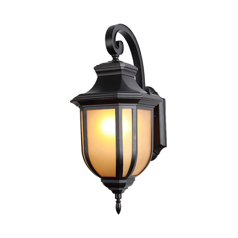Vivolux | Tan Glass Zwarte Wandlamp Urn Shade 1-Lichts Traditionele Stijl Wandmontage Verlichtingsarmatuur