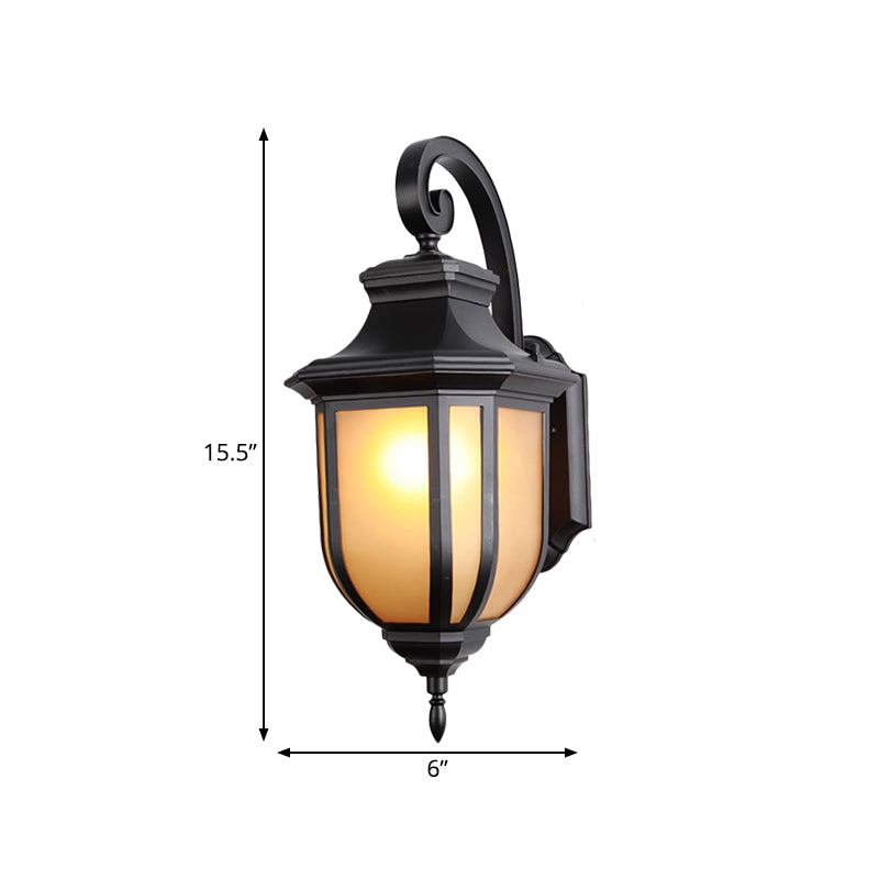 Vivolux | Tan Glass Zwarte Wandlamp Urn Shade 1-Lichts Traditionele Stijl Wandmontage Verlichtingsarmatuur