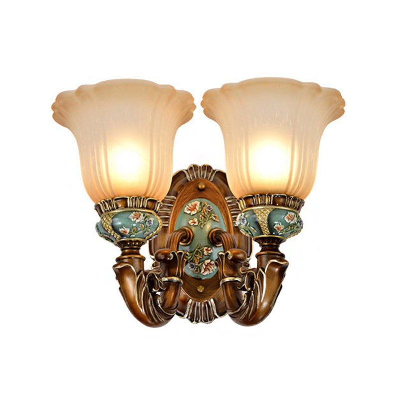 Vivolux | Pauwen Groen 1/2 Lichten Wandverlichting Armatuur Vintage Kunststof Scallop Wandlamp met Glas Shade