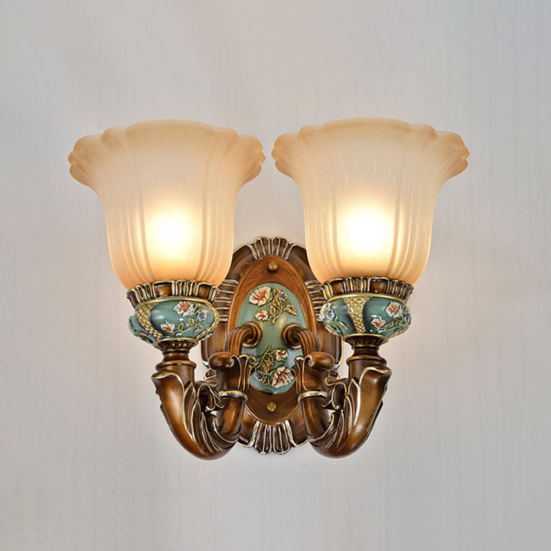 Vivolux | Pauwen Groen 1/2 Lichten Wandverlichting Armatuur Vintage Kunststof Scallop Wandlamp met Glas Shade