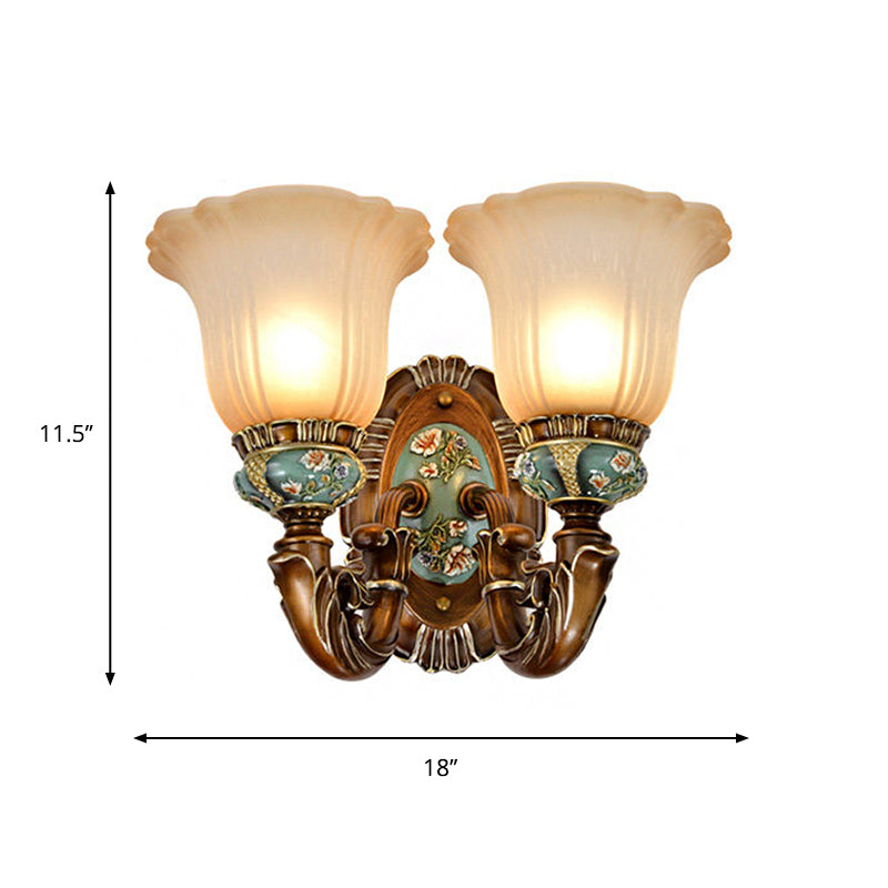 Vivolux | Pauwen Groen 1/2 Lichten Wandverlichting Armatuur Vintage Kunststof Scallop Wandlamp met Glas Shade
