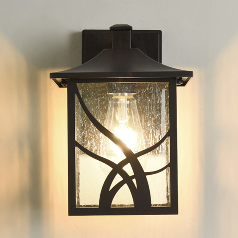 Vivolux | Open Bottom Courtyard Sconce Lodge Klar Glas 1 Licht Dunkelkaffee Wandleuchte Fixture