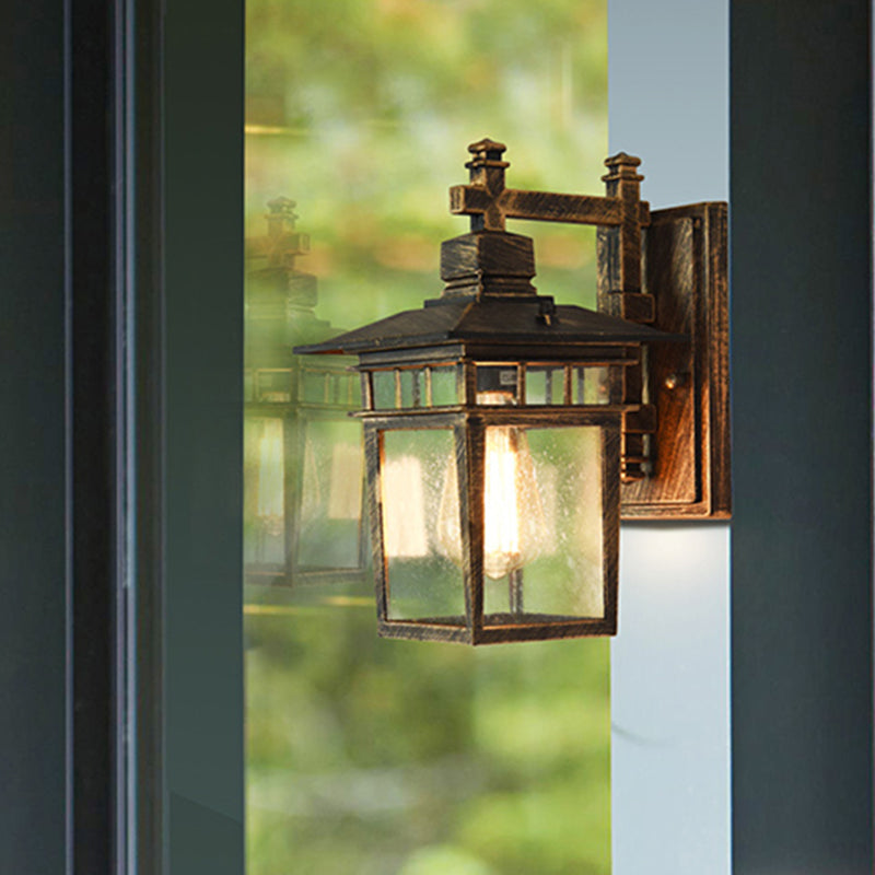 Vivolux | Retro Vogelkooi Wandlamp Fixture Eenhoofdige Helder Glas Wandgemonteerde Lamp in Brons
