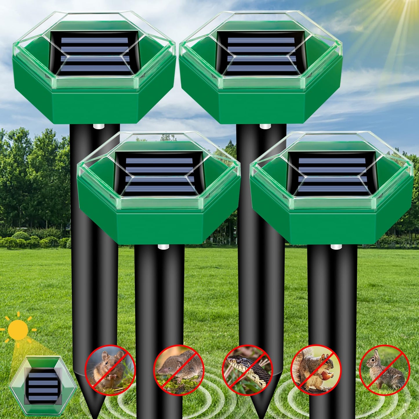Vivolux | Ultraschall Maulwurfabwehr 4er Pack