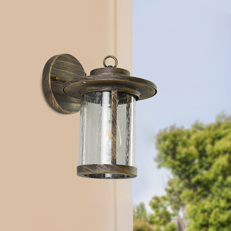 Vivolux | Seedy Glas Bronze Wandleuchte Leuchte Einzelne Licht Landhaus Stil Wandmontierte Beleuchtung für Terrasse
