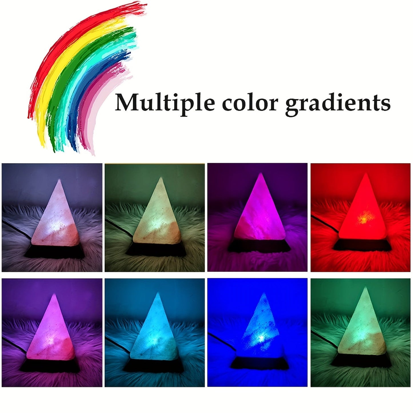 Vivolux | Salzlampe - Handgefertigte Himalaya-Salzlampe mit 8-Farben wechselndem LED, USB-betrieben