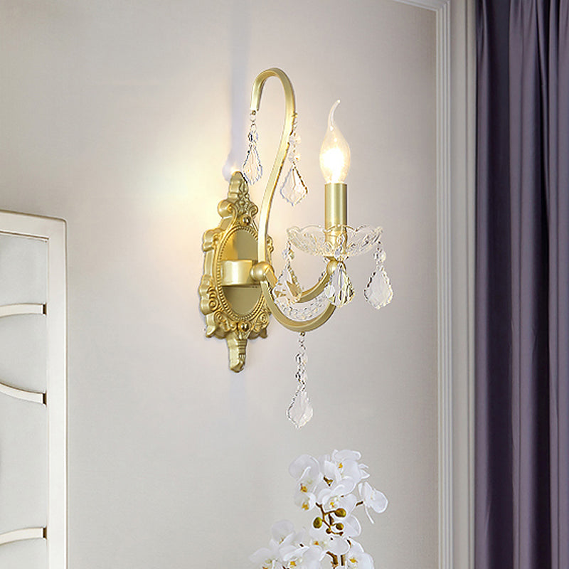 Vivolux | Rural Candle Wandlamp 1/2-Kop Kristal Wandverlichtingsarmatuur in Goud voor Woonkamer