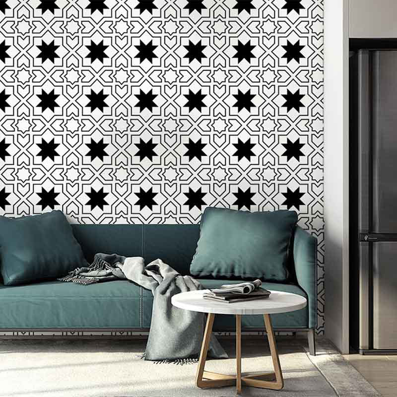 Vivolux | Moderne Zwart-witte Behang Vinyl 33 voet x 20,5 inch Eenvoudige en Nordic Niet-gepaste Wandbekleding
