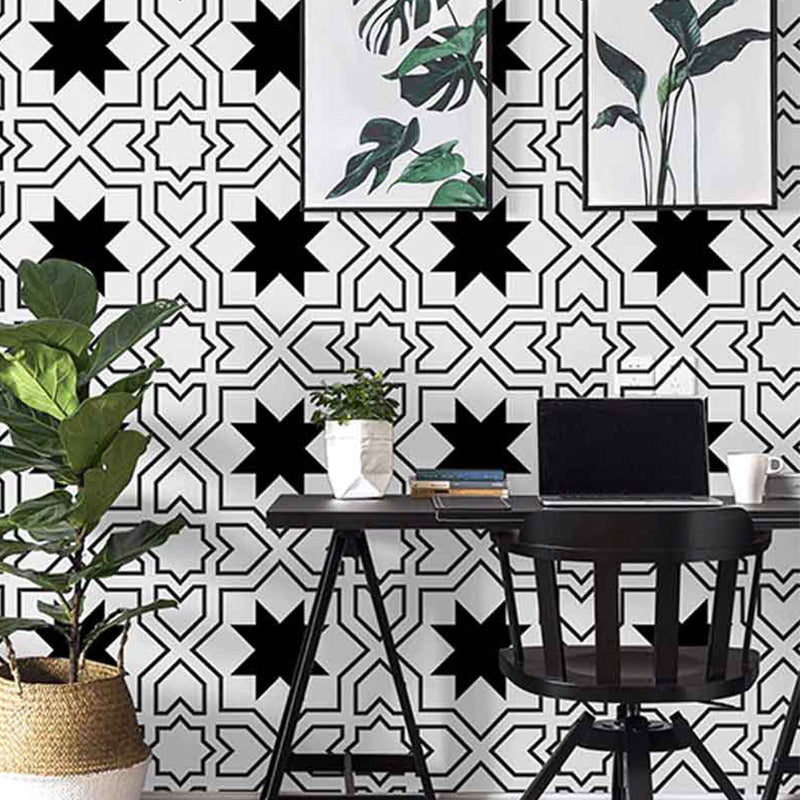 Vivolux | Moderne Zwart-witte Behang Vinyl 33 voet x 20,5 inch Eenvoudige en Nordic Niet-gepaste Wandbekleding