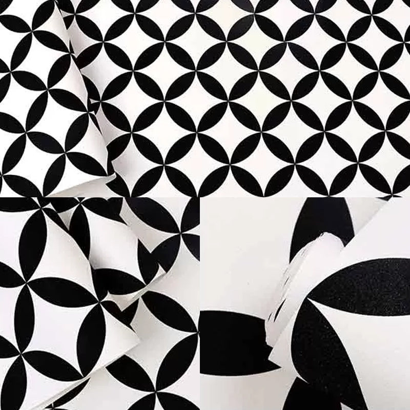 Vivolux | Moderne Zwart-witte Behang Vinyl 33 voet x 20,5 inch Eenvoudige en Nordic Niet-gepaste Wandbekleding