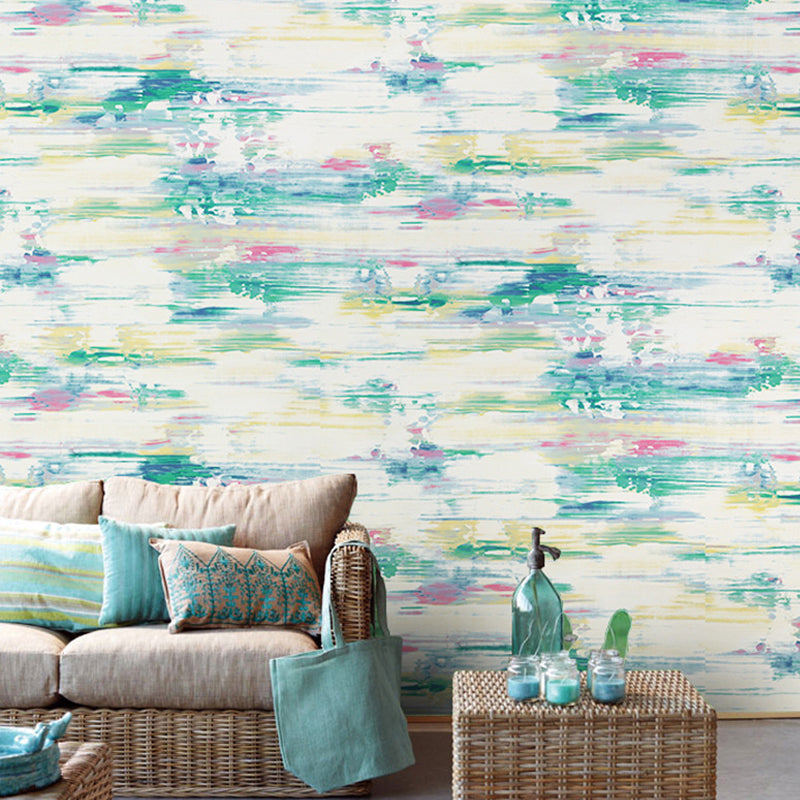 Vivolux | Pastel gekleurde aquarel non-paste behang voor de eetkamer, 33'L x 20.5"W