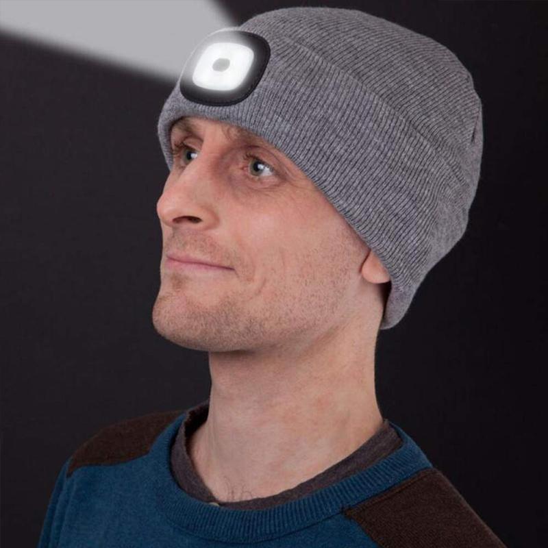 Vivolux | Abziehbar LED Stirnlampe Beanie Mütze