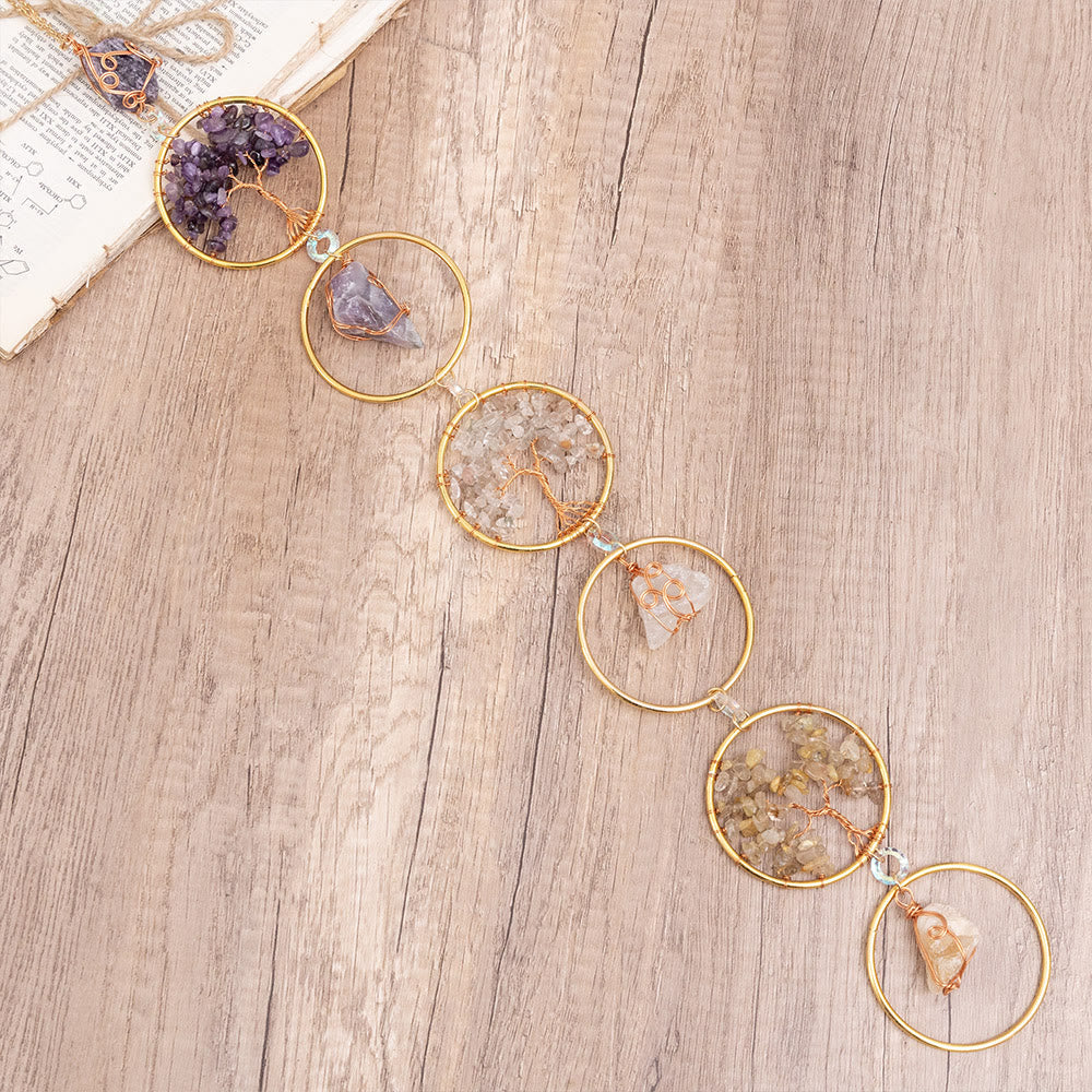 Vivolux | Kristall Lebensbaum 6 Ringe Wanddeko Ornament