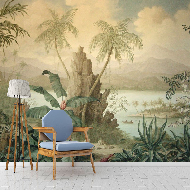 Vivolux | Retro Wandwand für Akzentwand, Mittelalterlicher Wald in Dunkler Farbe, Personalisierte Größe Verfügbar