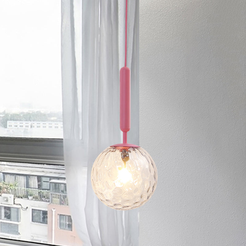Vivolux | 1 Glühbirne Wandpendelleuchte Minimalismus Rosa Finish Wandmontierte Lampe mit Kugel Weiß Matt/Klar Wasser Glas Schirm
