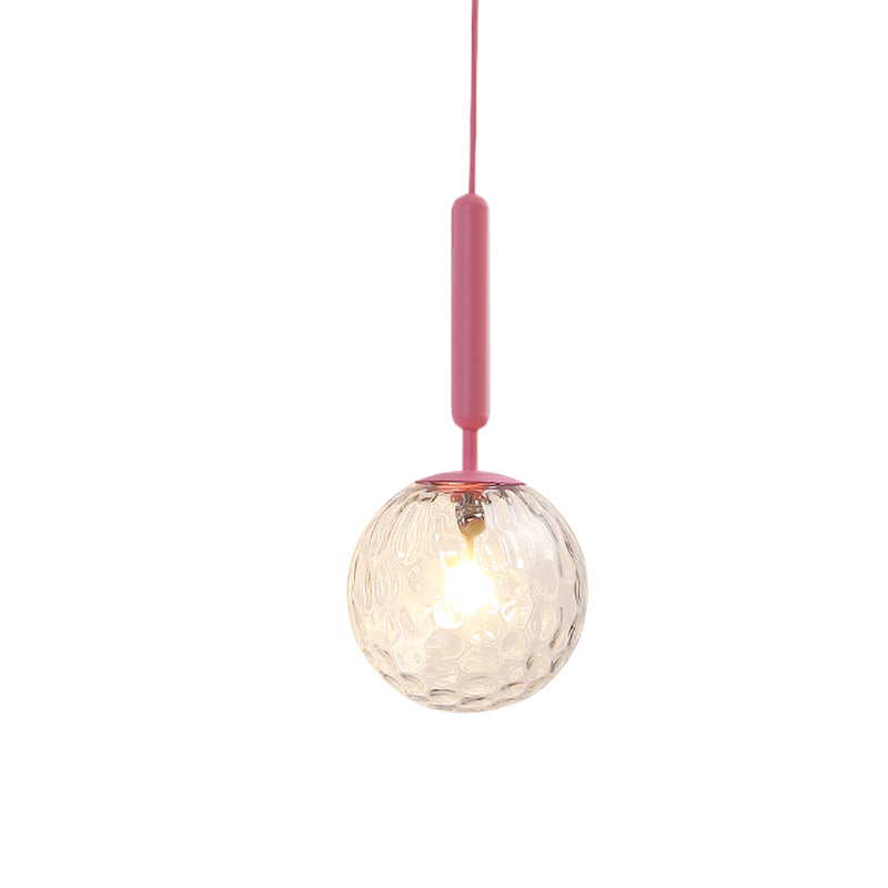 Vivolux | 1 Glühbirne Wandpendelleuchte Minimalismus Rosa Finish Wandmontierte Lampe mit Kugel Weiß Matt/Klar Wasser Glas Schirm