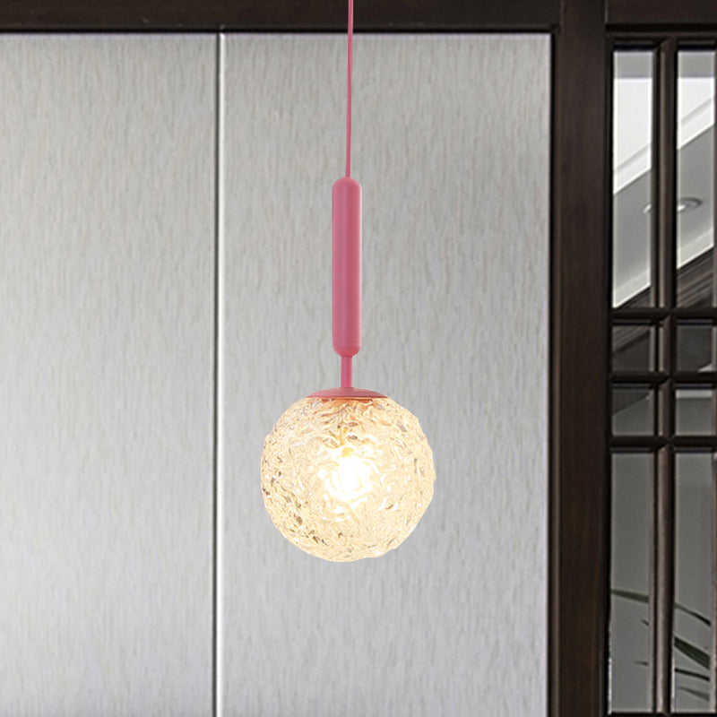 Vivolux | 1 Glühbirne Wandpendelleuchte Minimalismus Rosa Finish Wandmontierte Lampe mit Kugel Weiß Matt/Klar Wasser Glas Schirm