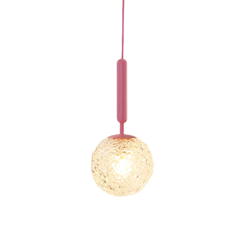 Vivolux | 1 Glühbirne Wandpendelleuchte Minimalismus Rosa Finish Wandmontierte Lampe mit Kugel Weiß Matt/Klar Wasser Glas Schirm