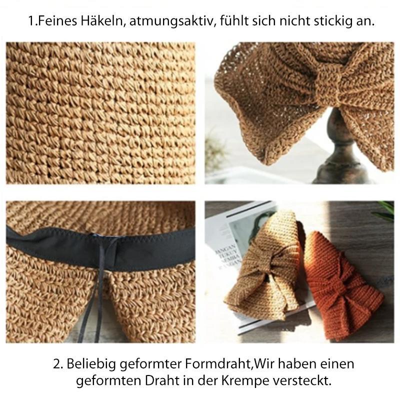 Vivolux | Retro Faltbarer Strohhut mit Schleife