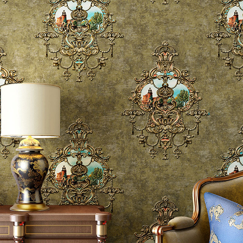 Vivolux | Weichfarbe Damask-Muster Tapete fleckenbeständige Wandverkleidung für Schlafzimmerdekoration