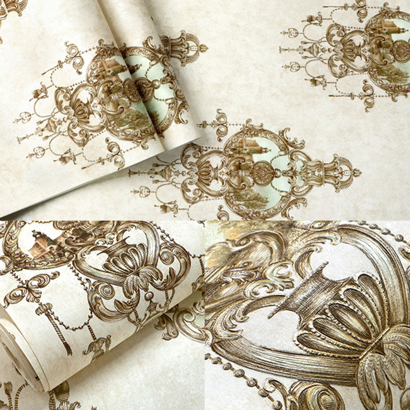 Vivolux | Weichfarbe Damask-Muster Tapete fleckenbeständige Wandverkleidung für Schlafzimmerdekoration