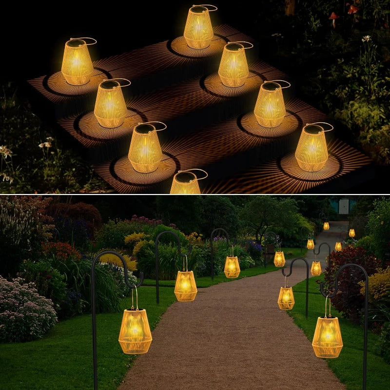 Vivolux | Solar Außen Handgewebte Gartenlampen | Wasserdichte Landschaftsleuchte für Villa & Terrassendekoration - Alpho