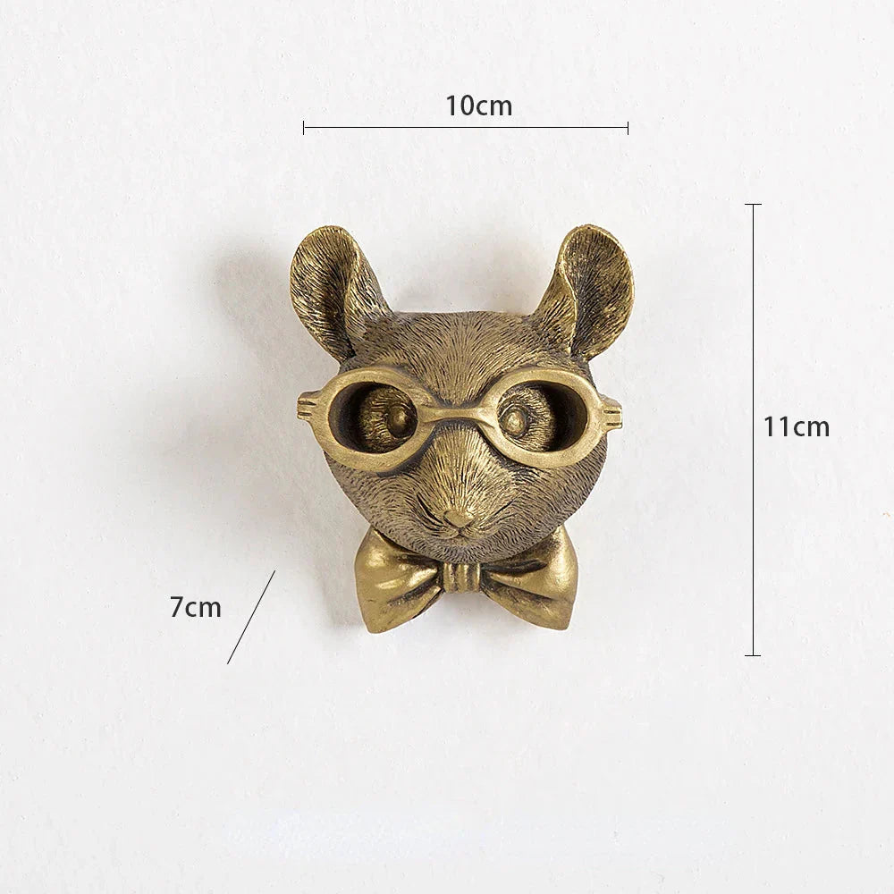 Vivolux | Antik Bronze Harz Tier Anhänger Goldenes Reh Kopf Wand Lagerhaken Hintergrund Wand Zubehör Dekorative Figuren