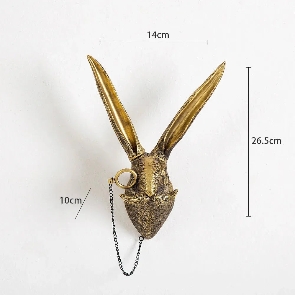 Vivolux | Antik Bronze Harz Tier Anhänger Goldenes Reh Kopf Wand Lagerhaken Hintergrund Wand Zubehör Dekorative Figuren