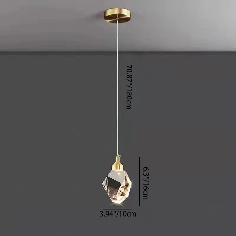 Vivolux | Luxus Diamant Würfel Kristall Eisen LED Pendelleuchte Für Schlafzimmer