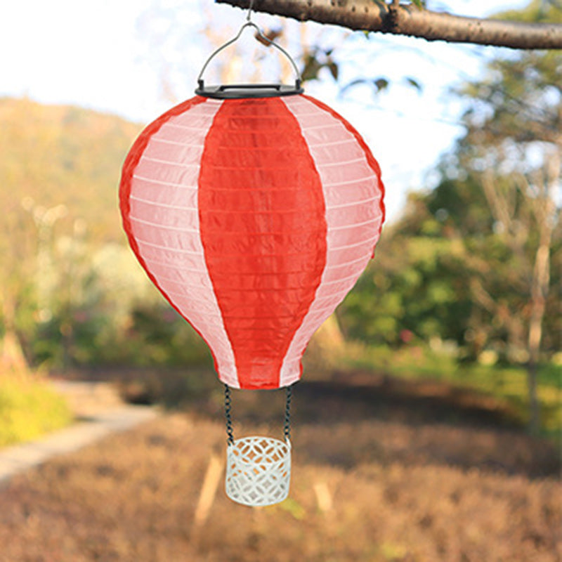 Vivolux | Zeitgenössischer kreativer Solar-Heißluftballon-Stoffschirm LED Außenpendelleuchte für Terrasse draußen