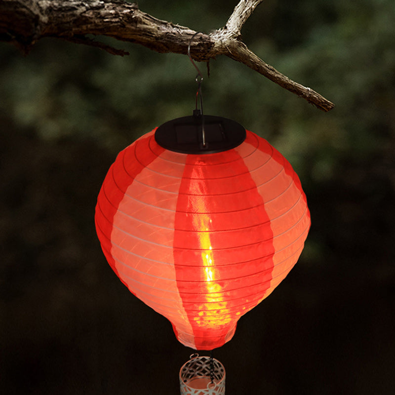 Vivolux | Zeitgenössischer kreativer Solar-Heißluftballon-Stoffschirm LED Außenpendelleuchte für Terrasse draußen