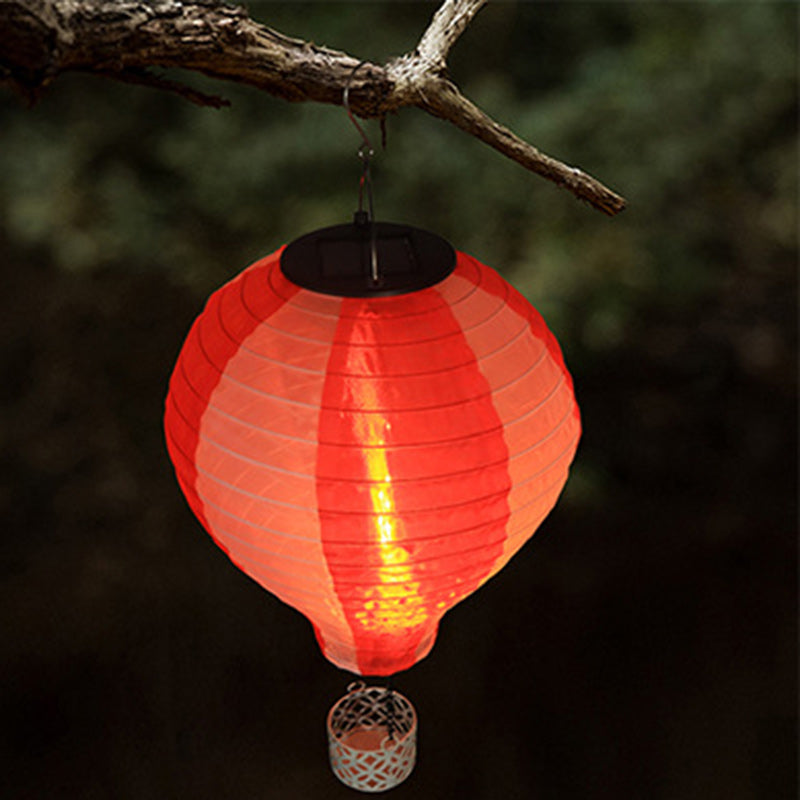 Vivolux | Zeitgenössischer kreativer Solar-Heißluftballon-Stoffschirm LED Außenpendelleuchte für Terrasse draußen