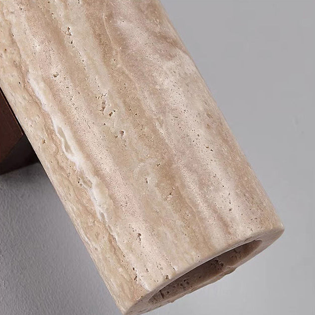 Vivolux | Nordivea Travertin-Wandleuchte | Skandinavisches Design | 2-flammig | Holz & Travertin
