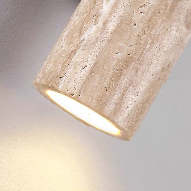 Vivolux | Nordivea Travertin-Wandleuchte | Skandinavisches Design | 2-flammig | Holz & Travertin