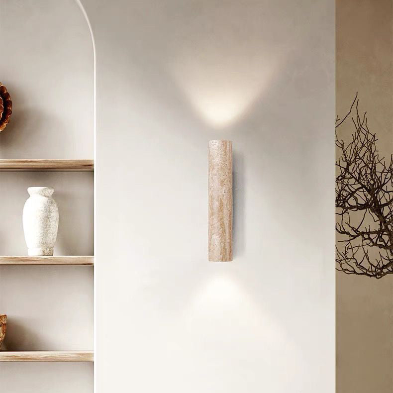 Vivolux | Nordivea Travertin-Wandleuchte | Skandinavisches Design | 2-flammig | Holz & Travertin