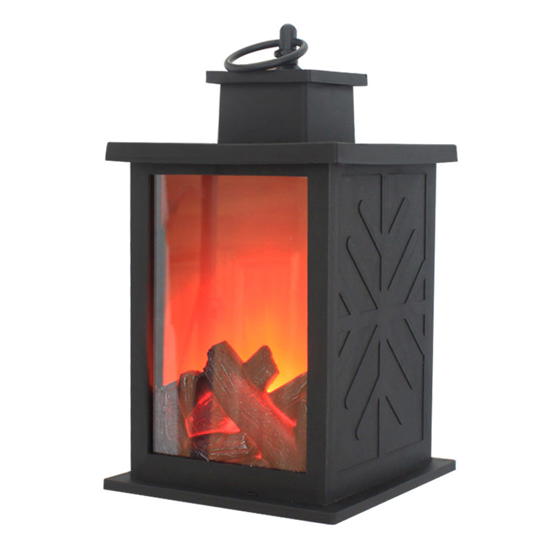 Vivolux | Zeitgenössische Retro ABS Simulierte Flamme Kamin Runde Batterie Rechteckige LED Tischlampe Für Wohnzimmer