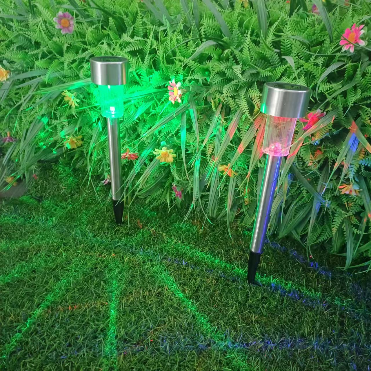Vivolux | Moderne Einfachheit Solar wasserdichte Edelstahl Zylinder LED Landschaftsbeleuchtung Außenlicht für den Garten