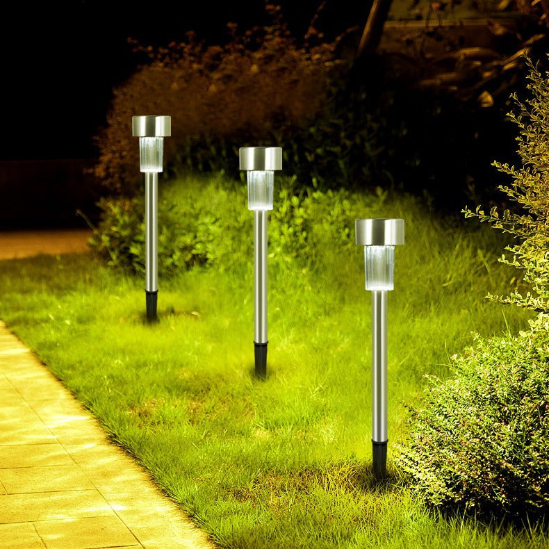 Vivolux | Moderne Einfachheit Solar wasserdichte Edelstahl Zylinder LED Landschaftsbeleuchtung Außenlicht für den Garten