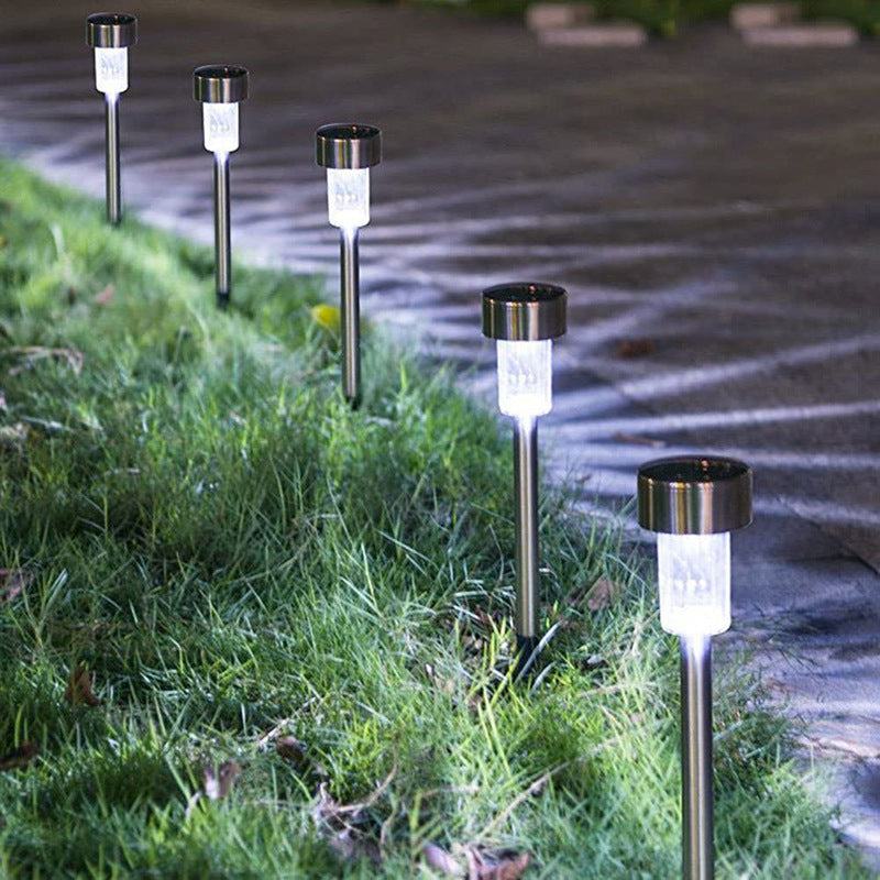 Vivolux | Moderne Einfachheit Solar wasserdichte Edelstahl Zylinder LED Landschaftsbeleuchtung Außenlicht für den Garten