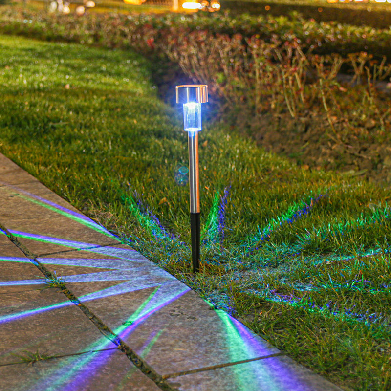 Vivolux | Moderne Einfachheit Solar wasserdichte Edelstahl Zylinder LED Landschaftsbeleuchtung Außenlicht für den Garten