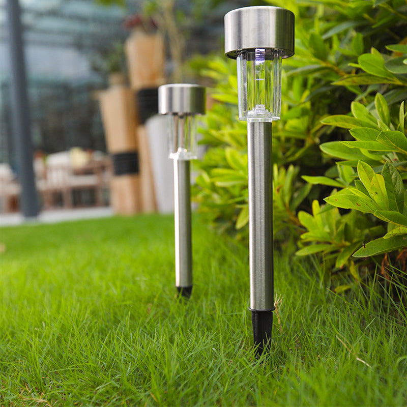 Vivolux | Moderne Einfachheit Solar wasserdichte Edelstahl Zylinder LED Landschaftsbeleuchtung Außenlicht für den Garten